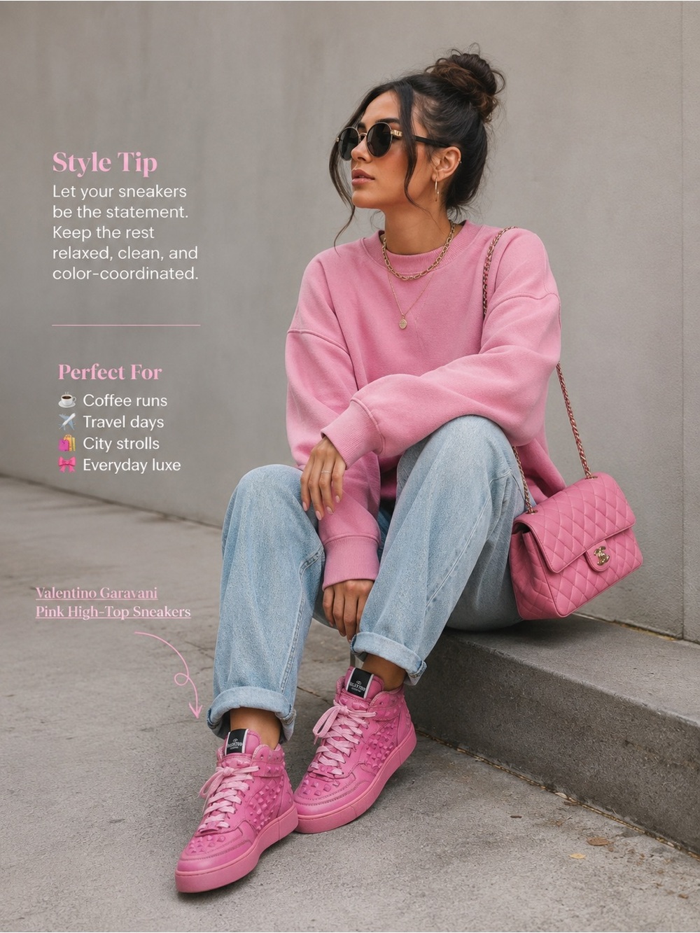 Valentino Garavani Pink High-Top Sneakers
